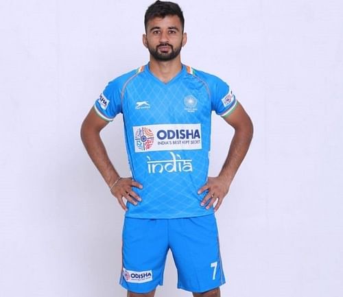 Captain Manpreet wearing the new kit