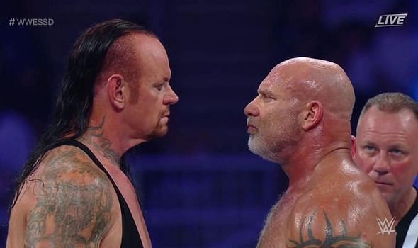 The Undertaker and Goldberg at WWE Super Showdown.