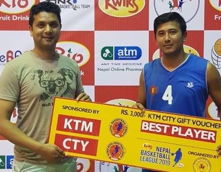 Man of the Match Aayush Singh (R) of Nepal Army Club