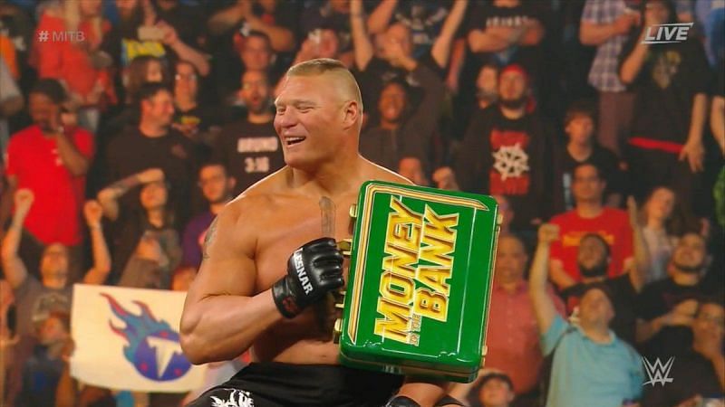 Brock Lesnar entered and won the match at the closing moments at Money in the Bank