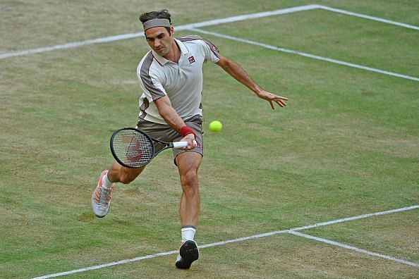 Roger Federer in action during the Noventi Open
