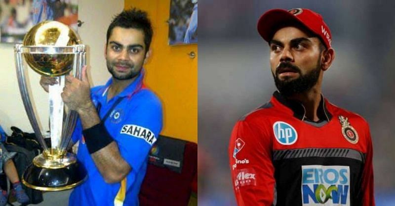 Virat Kohli won the ICC World Cup in 2011 but he has never won the IPL trophy while playing for Royal Challengers Bangalore