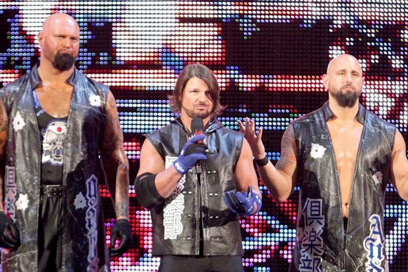 AJ Styles along with the Club members