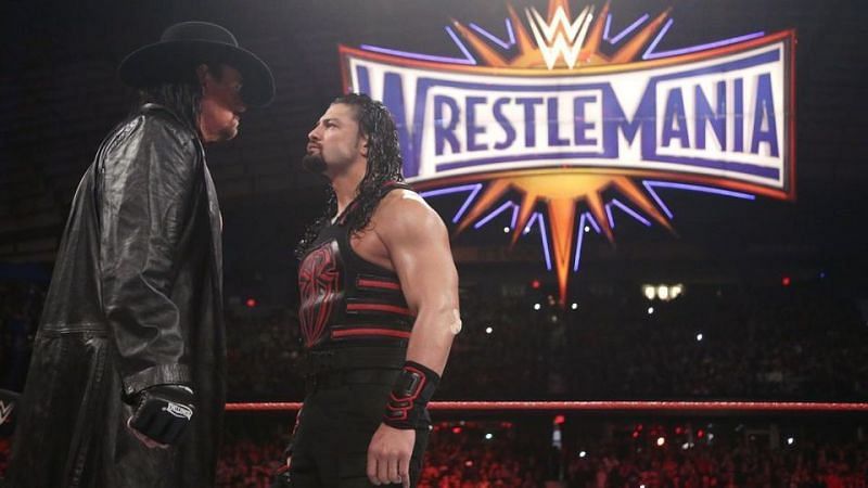 The Undertaker and Roman Reigns share an intense stare down on the Road to WrestleMania 33.