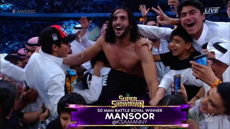 Mansoor celebrating with the fans