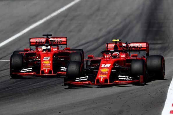F1 Grand Prix of Spain where both Ferrari drivers were found battling each other