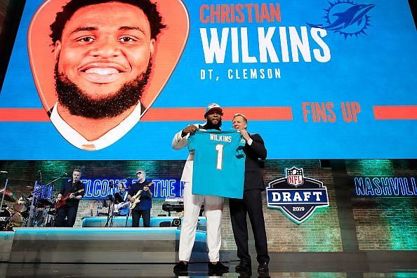 Clemson alumnus Christian Wilkins at the 2019 NFL Draft
