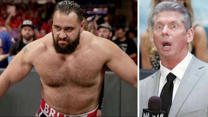 Rusev and Vince McMahon
