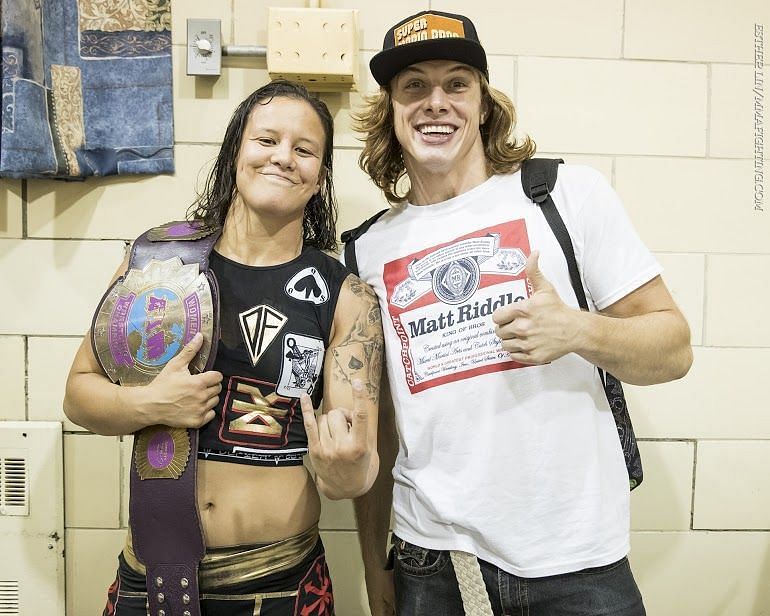 Baszler and Riddle clowning around backstage at NXT.