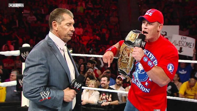Both Cena and McMahon competed at a high school gym in 2007.