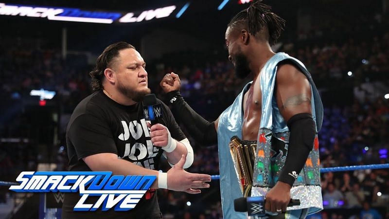 Kofi Kingston gave Samoa Joe the middle finger on SmackDown Live