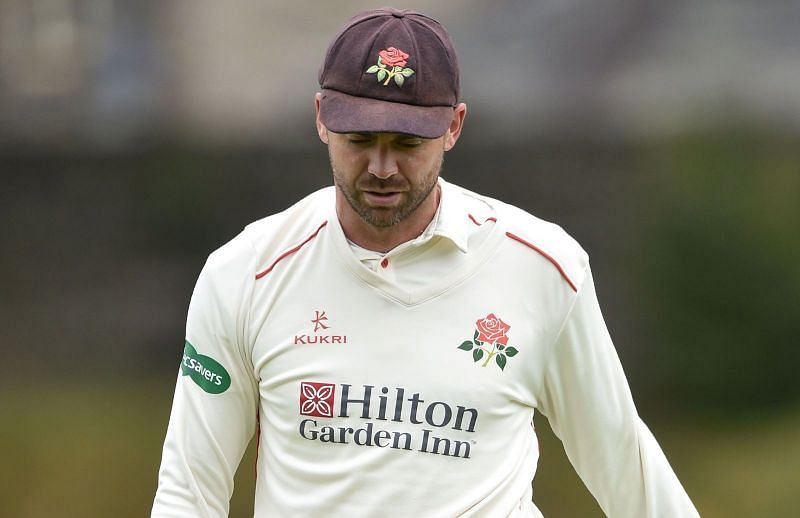 James Anderson walked out of the ground after suffering a calf injury
