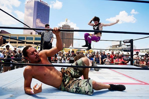Pro wrestling at the Warped Tour in Atlantic City, NJ