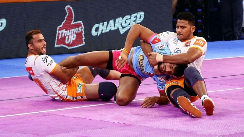 Sandeep Narwal (left) has dominated the raiders with his beastly strength