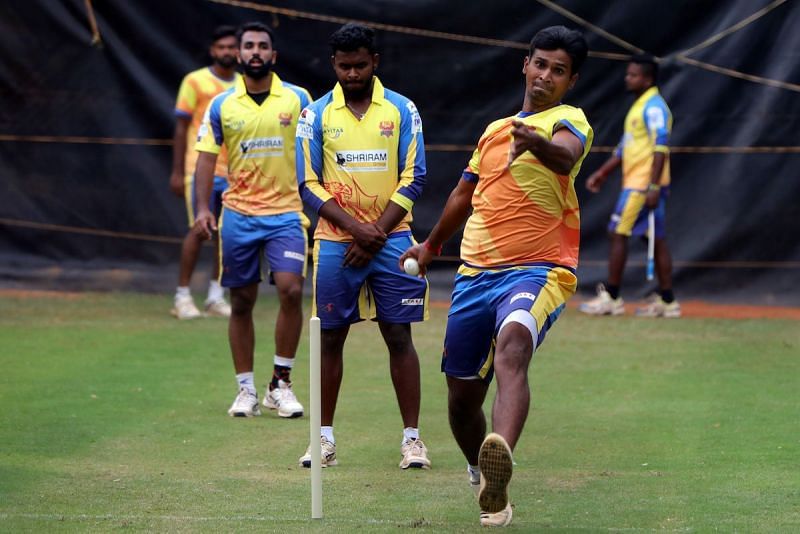 Dindigul Dragons are seen during a practice session