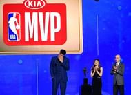 Giannis reacts after winning the NBA MVP accolade for a fantastic 2018/19 campaign with the Bucks
