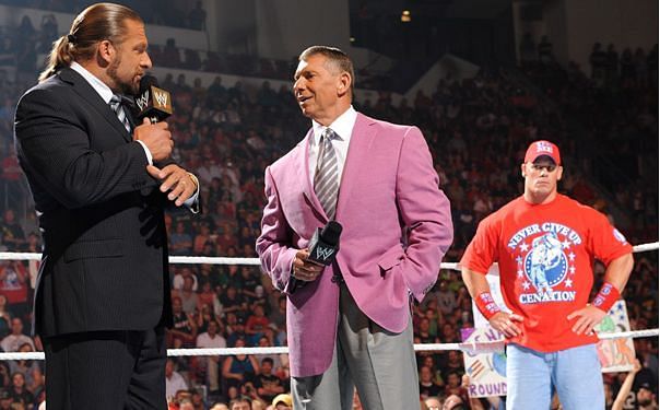 Triple H, Vince, and Cena