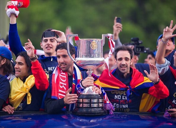 Atletico de Madrid Celebrate Winning Copa del Rey