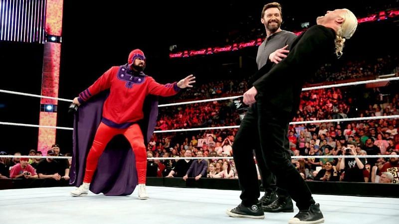 Damien Sandow uses the power of magnetism on Dolph Ziggler while special guest Hugh 