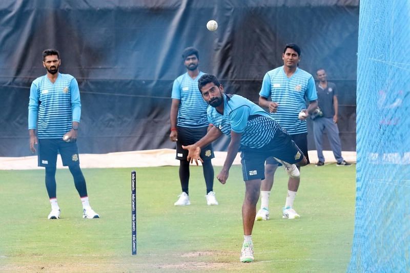 Siechem Madurai Panthers are pictured practicing ahead of the important clash