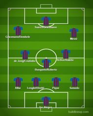 Barca's 4-3-3 lineup options (Created using buildlineup.com)