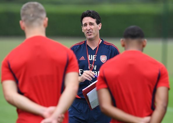 Arsenal Training Session being conducted by Emery