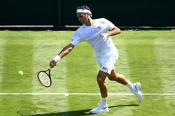 Federer in action during The Championships - Wimbledon 2019