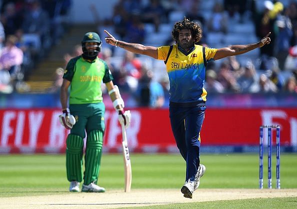 Lasith Malinga is seen in action against South Africa