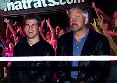 Jason Hervey and Eric Bischoff at a MatRats promotional event