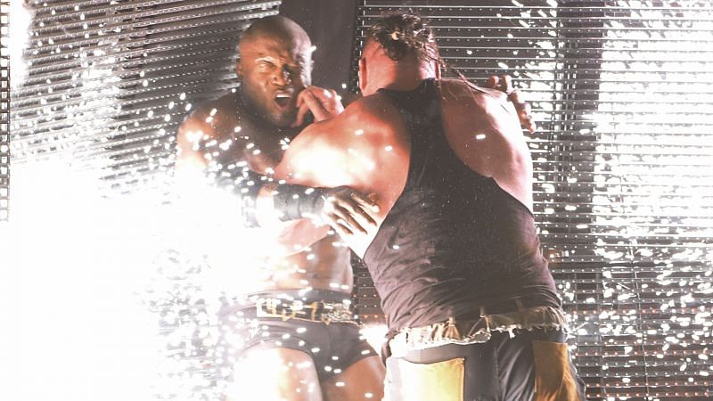 Lashley and Strowman wrecked the RAW stage last week.
