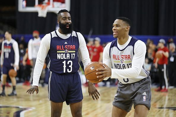 Harden and Russ were teammates for three years at OKC, but can their styles mix this time around?