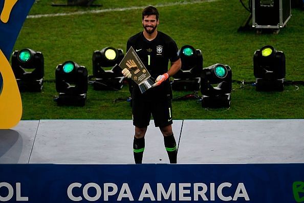 Alisson won his third Golden Glove of the year at the 2019 Copa America
