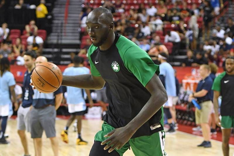 Tacko wears a 22 shoe size and has an eight-feet wingspan