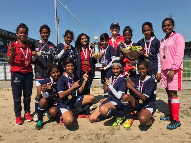 U-16 OSCAR Foundation&#039;s girls team that participated in the Dana Cup 2019 tournament