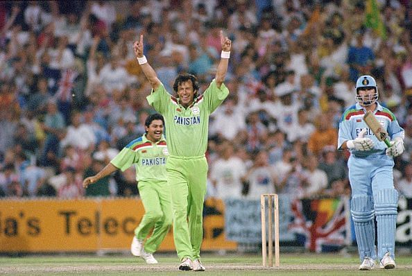 Pakistan captain Imran Khan celebrates 1992 Cricket World Cup Final Win