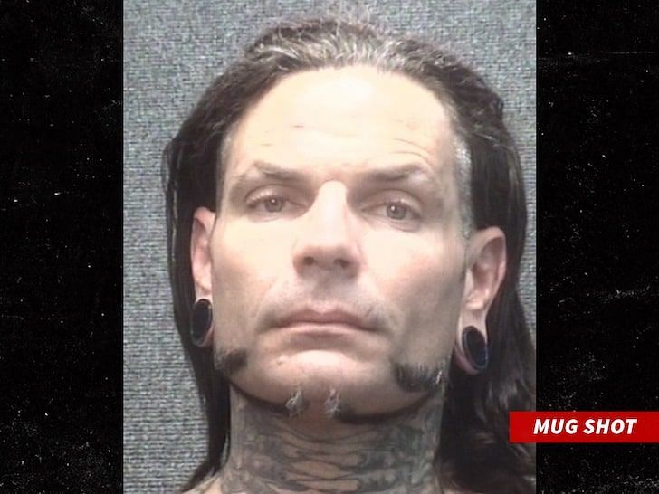 Jeff Hardy&#039;s mugshot, posted shortly after his arrest on Saturday afternoon.