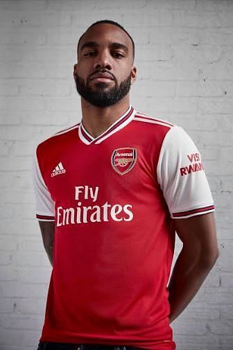 Alexandre Lacazette is seen sporting the jersey