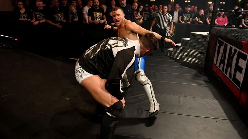 Jordan Devlin attacks and injures Travis Banks before their scheduled TakeOver match