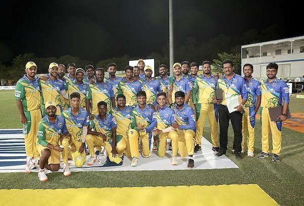 Team Lyca Kovai Kings after their victory against Ruby Trichy Warriors