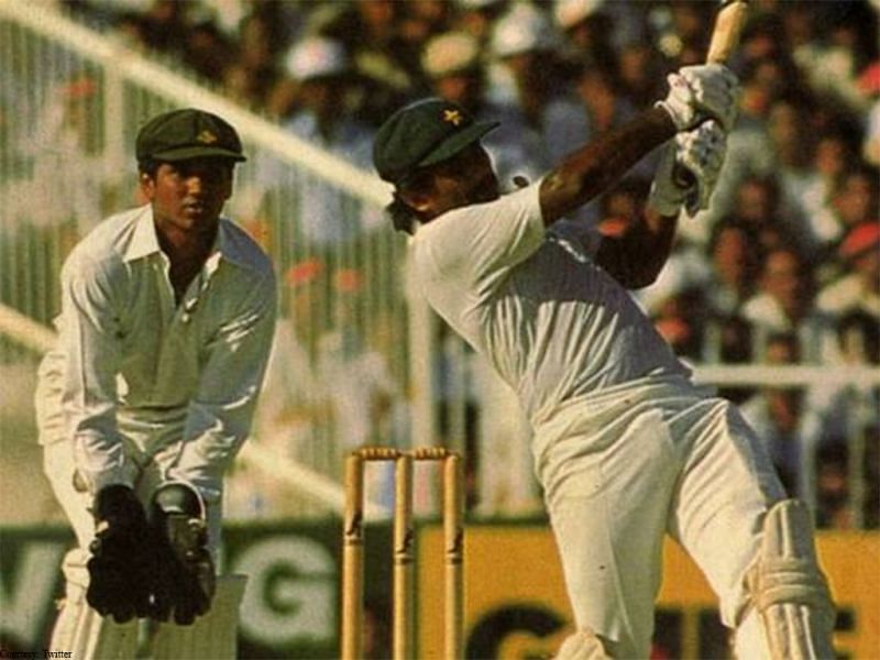 Miandad hit a six off the last ball to win the game