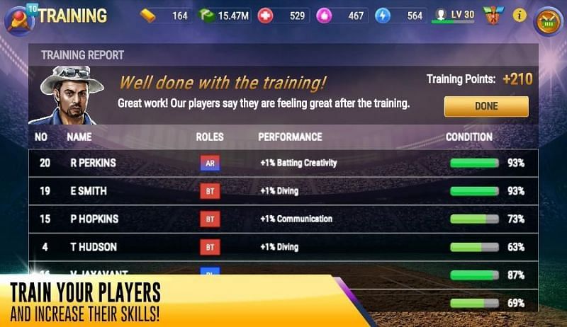 Train your players for further enhancement of their skill set to compete and win big rewards!