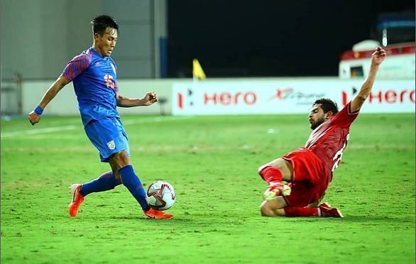 India battled hard to get a point against Syria (Image Courtesy: AIFF)