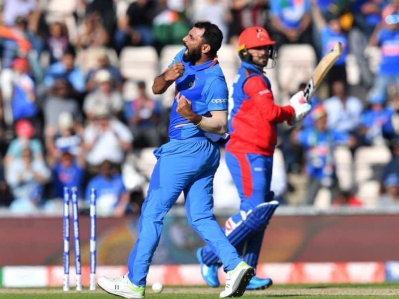 Mohammad Shami is ecstatic after bowling the perfect delivery.