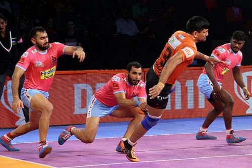 Anup Kumar has the most tackle points for a raider