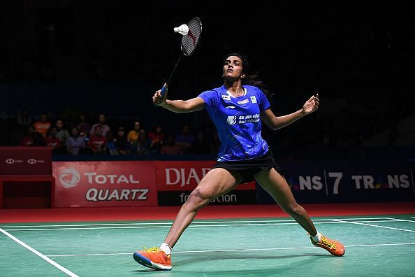 PV Sindhu in action