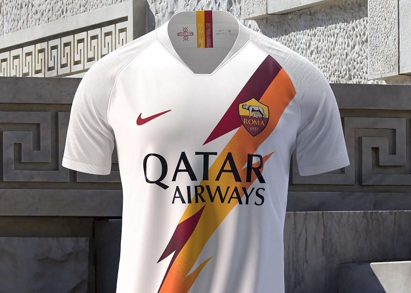 Roma have gone with a lightning strip design for both their kits