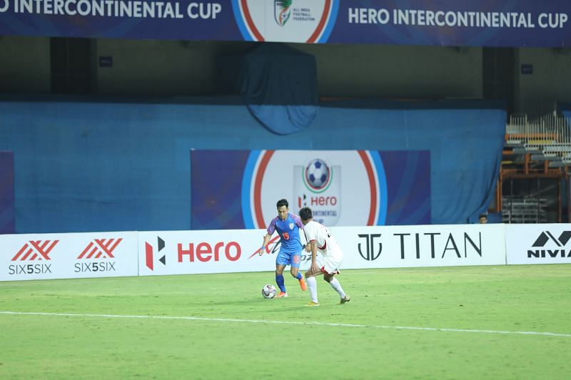 Udanta Singh in action for India against DPR Korea in the Intercontinental Cup