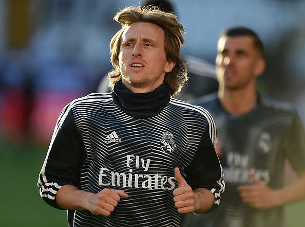 Luka Modric in action - Rayo Vallecano de Madrid v Real Madrid CF - La Liga
