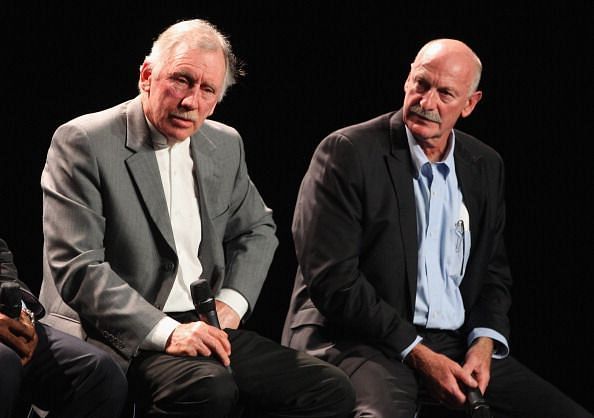 Ian Chappell (on the left) during the ICC Cricket World Cup 2015 Official Launch In Melbourne