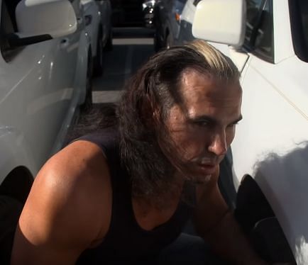Matt Hardy waiting for the 24/7 Champion R-Truth to arrive